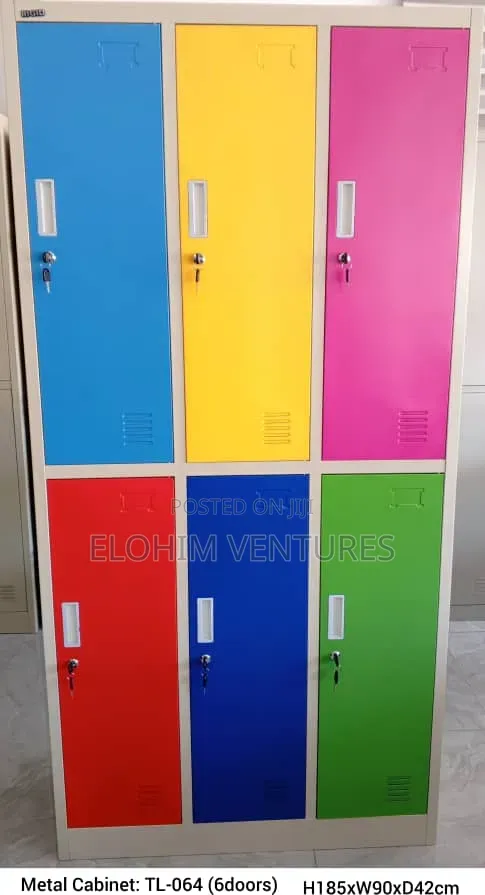 Multicoloured Six Door Cabinet