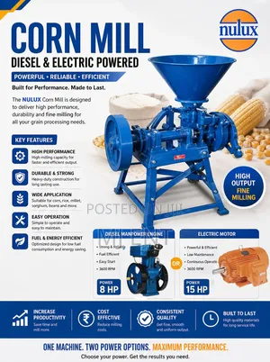 Corn Mill With Electric Motor Nulux