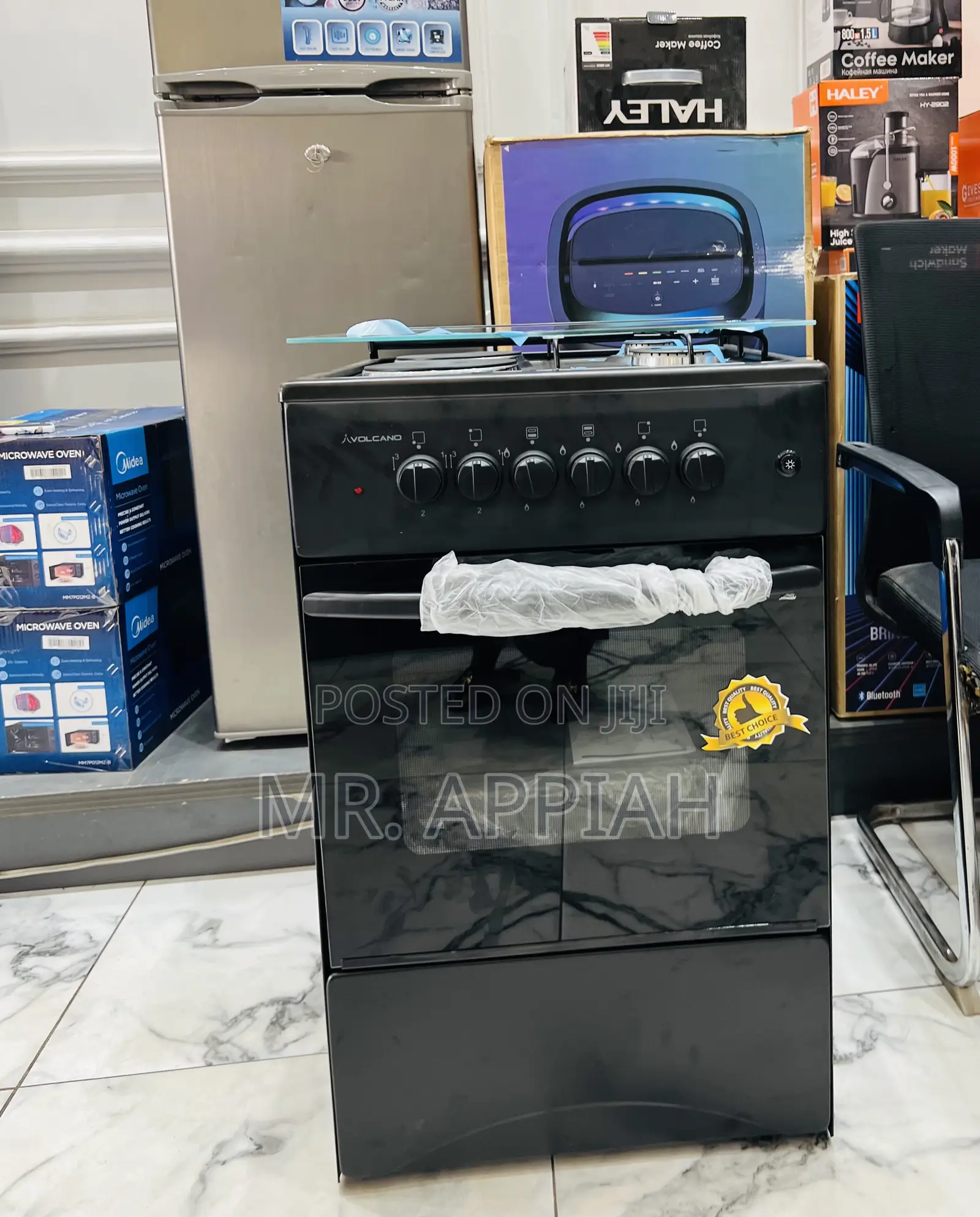 Affordable Volcano 2 Gas With 2 Electric Burner(50x50cm)Black.