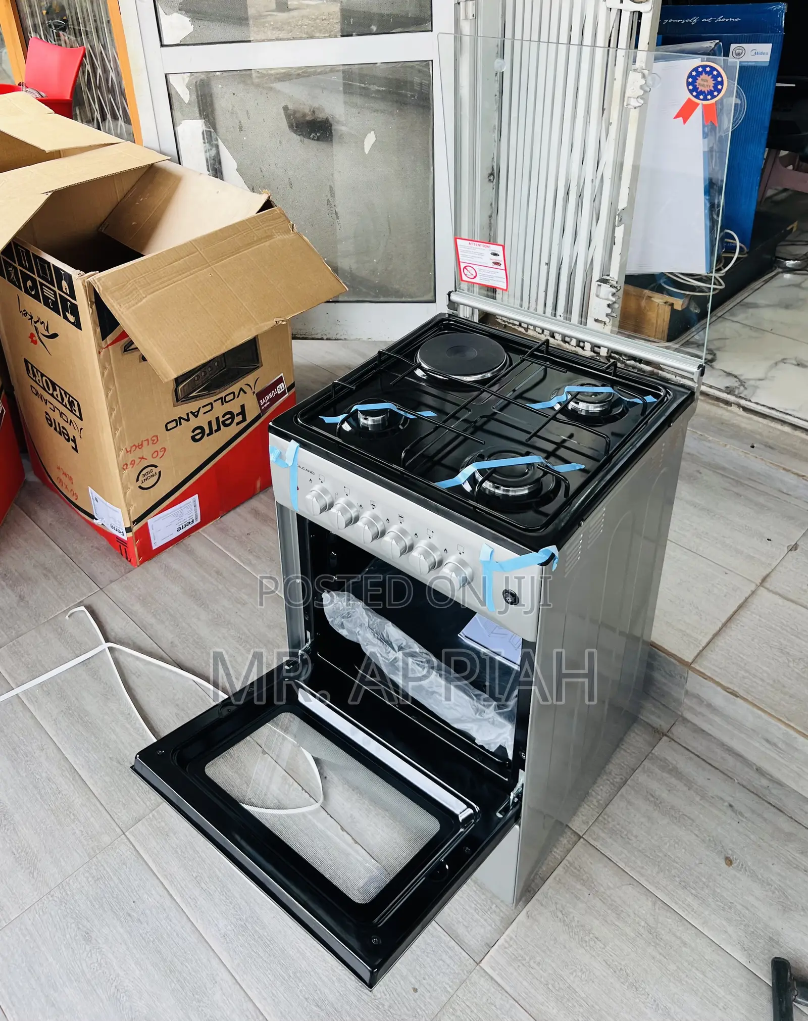 New Volcano 50x50 3 Gas With 1 Electric Freestanding Burner 