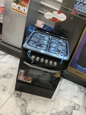 Secure Black Ferre 60x60 4 Burner Gas Cooker, Auto Ignition, Red