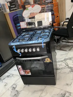 Newest Update Ferre 60x60 4 Burner Gas Cooker, Auto Ignition, Red