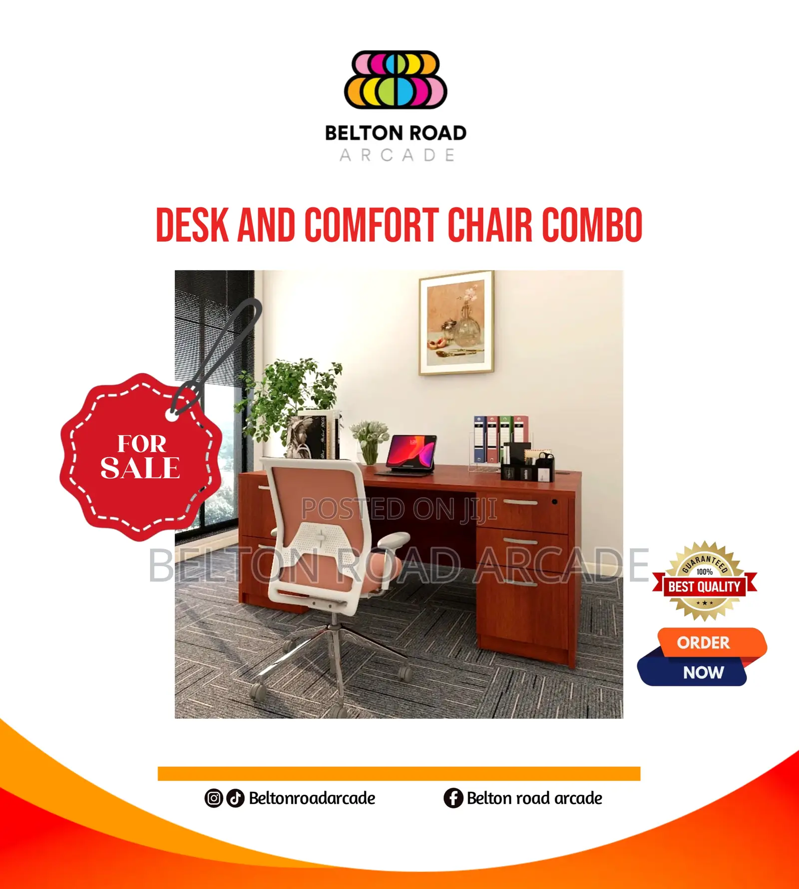 Desk and Comfort Chair Combo