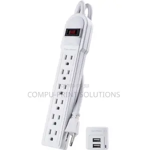 Cyberpower 6-Outlet Surge Protector With 2 Usb-a Ports (White)