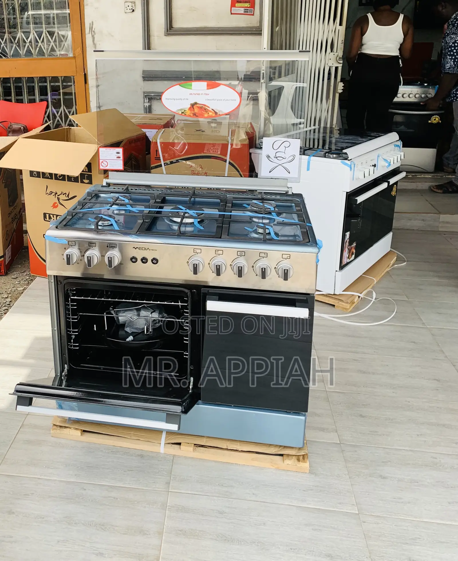 New Freestanding Mediatech 60x90cm 5 Gas Burner With Oven 