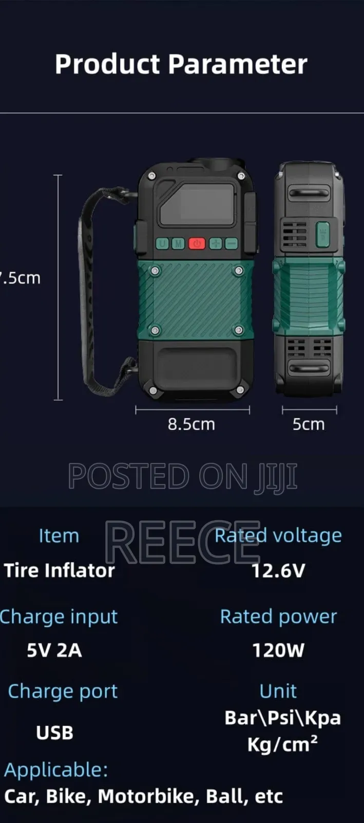 Car Power Supply and Tire Inflator Machine