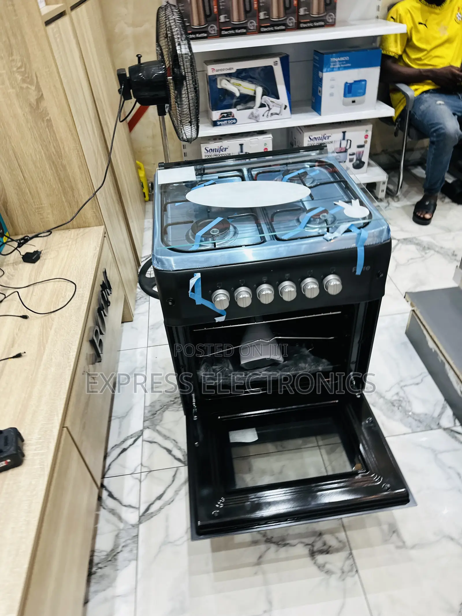 Zealous Sleek Smart Black Gas Cooker Oven 4burner 60/60