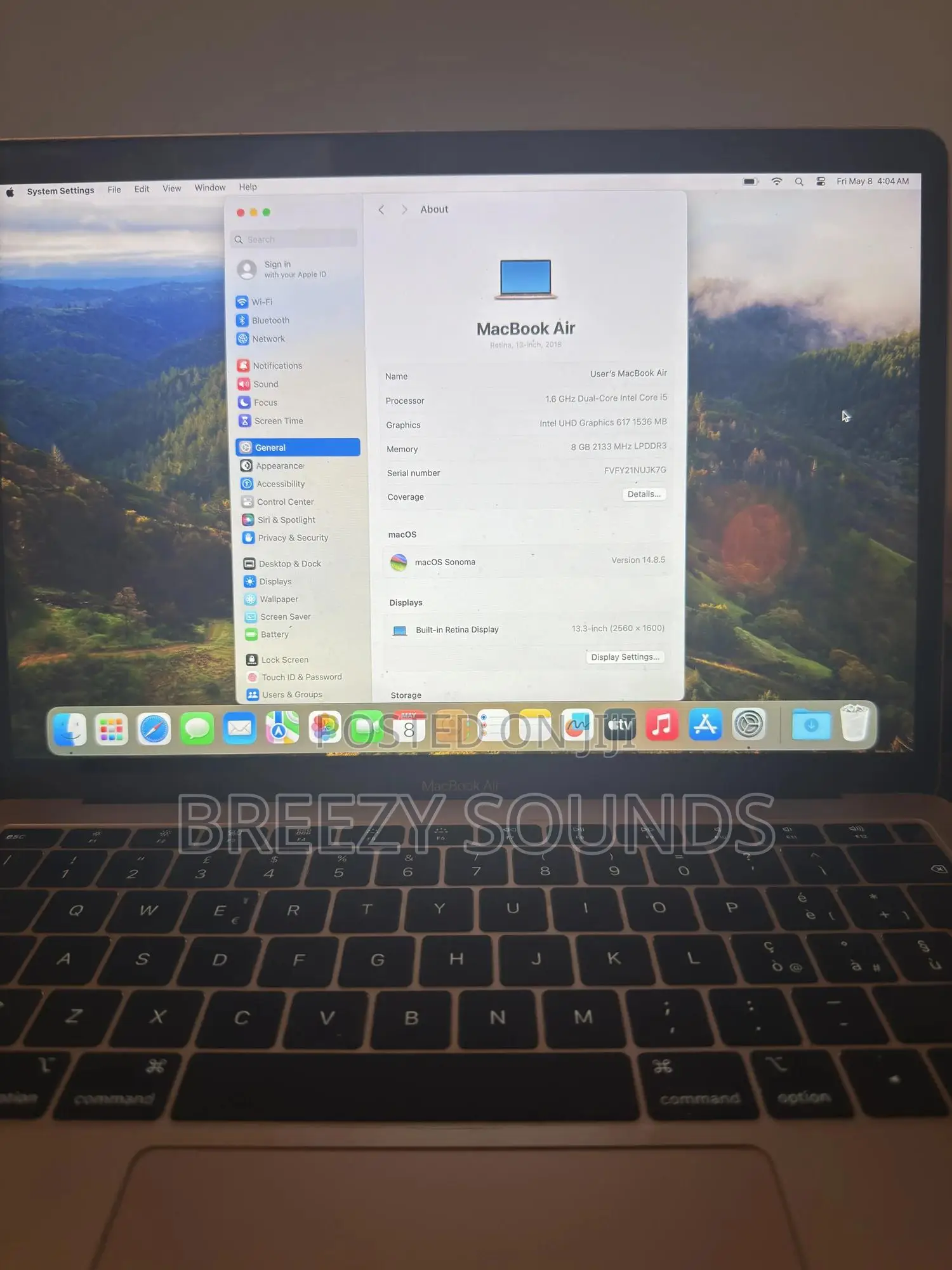 Laptop Apple MacBook 2018 8GB Intel Core i5 SSD 256GB