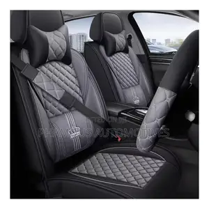 Faux Leather Universal Seat Cover Gray Black
