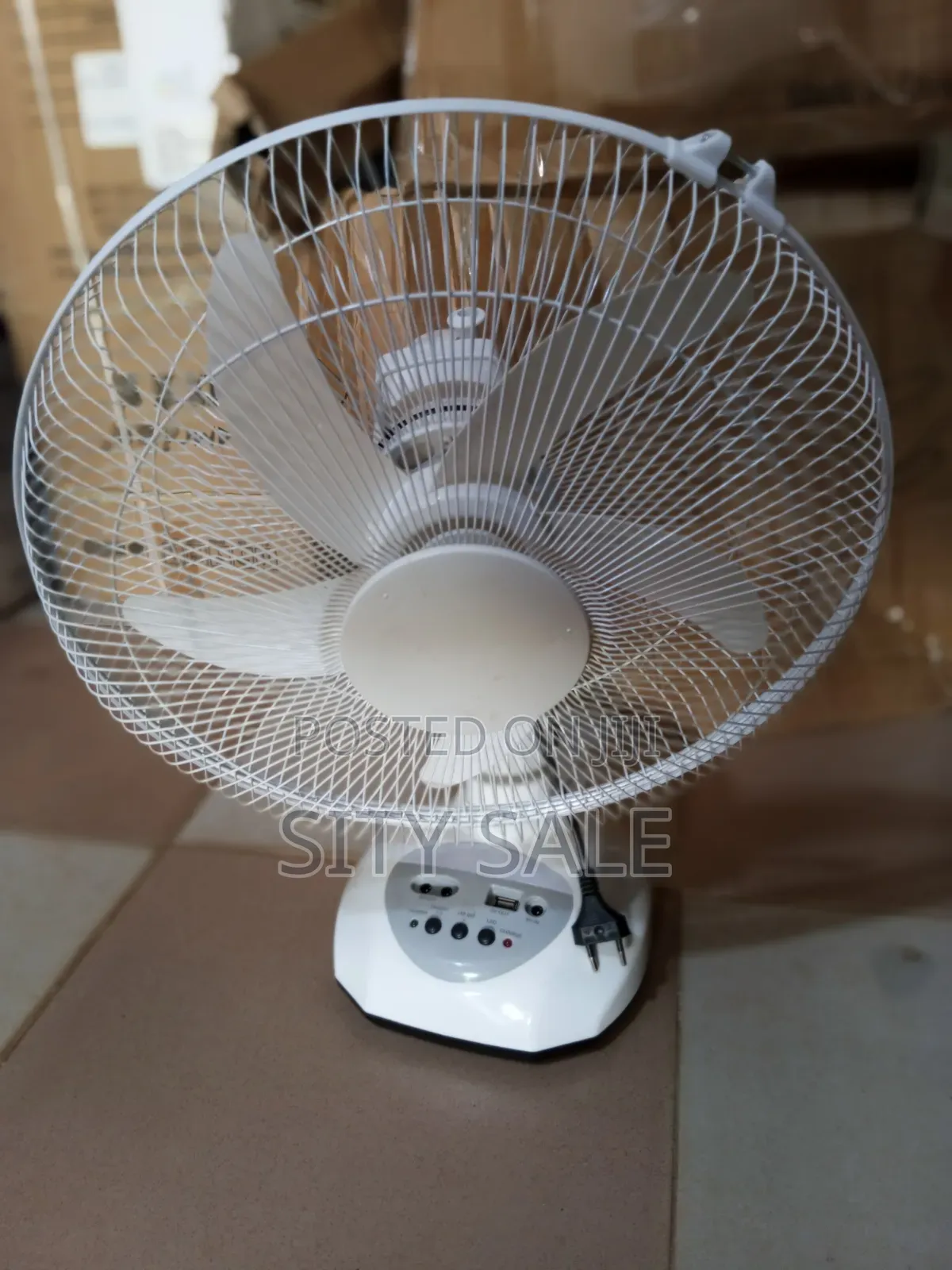 14 Inch Ac/Dc Rechargeable Fan With Super Bright Led Light