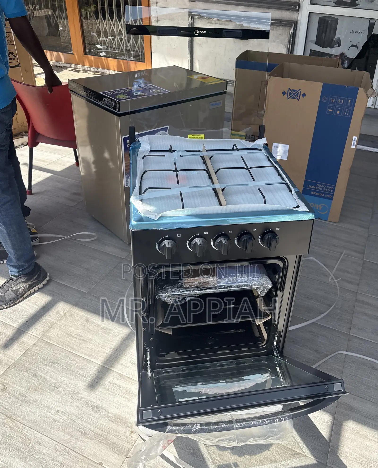 Lovely Design Midea Freestanding 4 Gas Burner With Grill(Black)