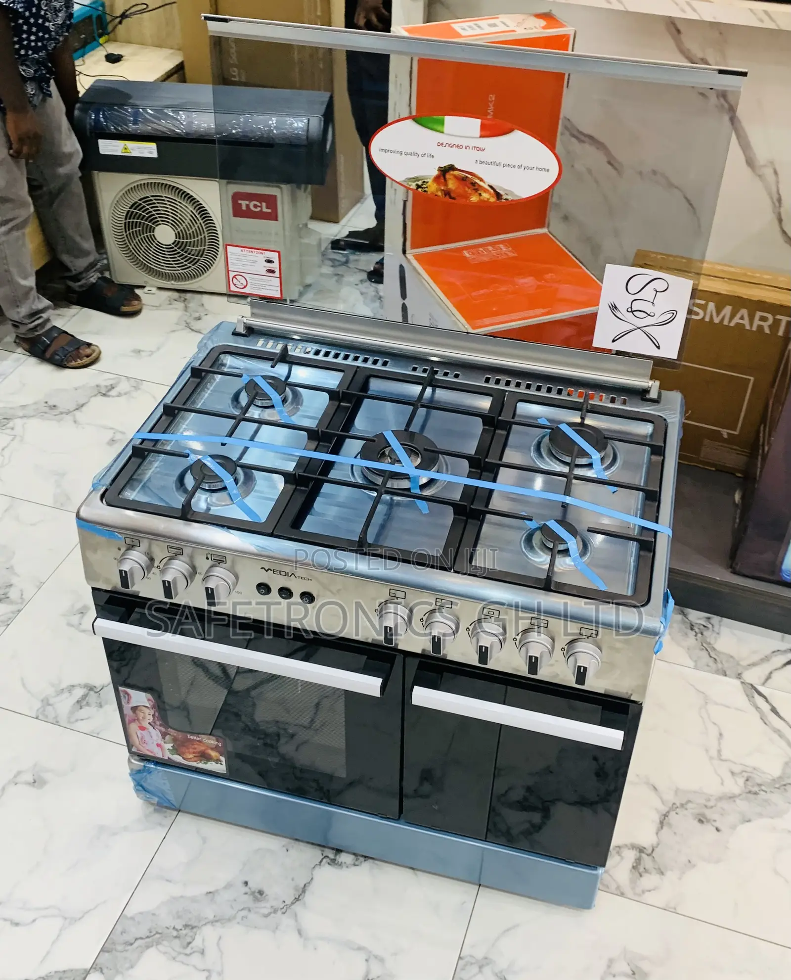 Durable Sleek Mediatech 60x90 Gray Gas Cooker