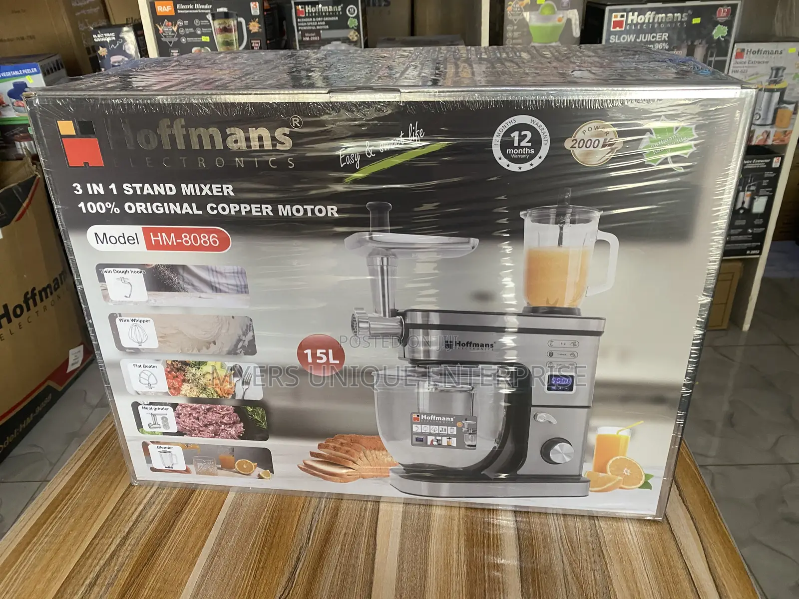 3in1 Hoffmans 15l Stand Mixer for All Your Baking Needs Free Delivery