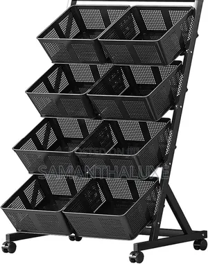 Large 8-basket Rolling Kitchen Storage Rack – Space-saving Organizer