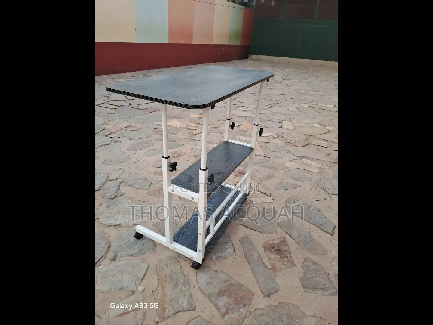 Adjustable Table With Shelves