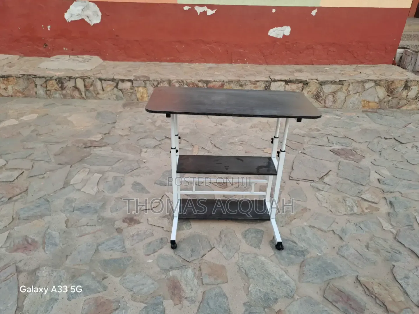 Adjustable Table With Shelves