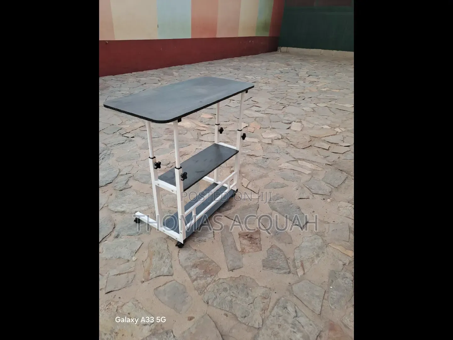 Adjustable Table With Shelves