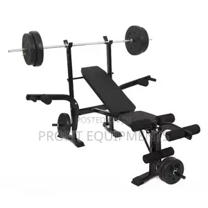 Adjustable 3in1 Bench Press With 55kg Total Weights