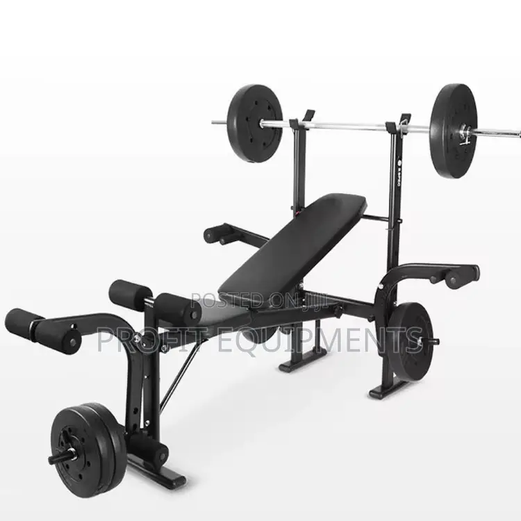 Adjustable 3in1 Bench Press With 55kg Total Weights
