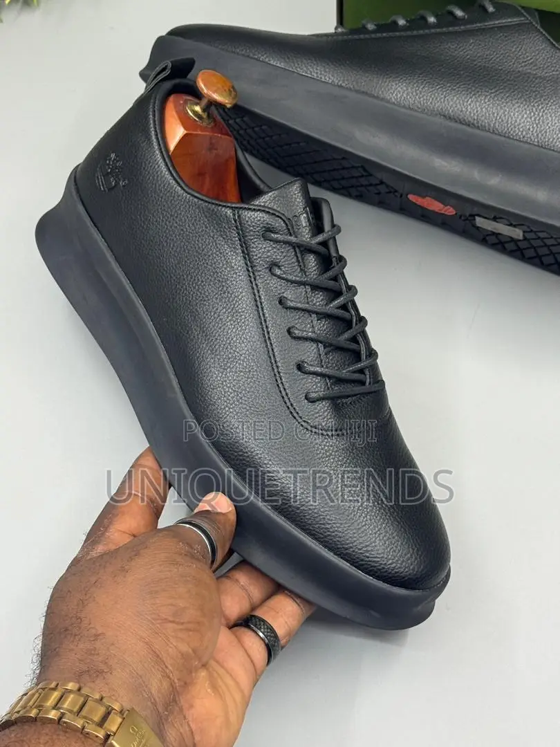 Timberland All Black Leather Casual Sneakers