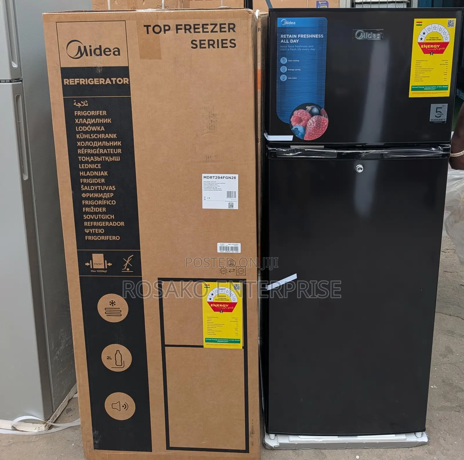 Midea 204l Double Door Top Freezer