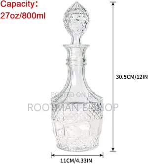 Luxurious Whiskey Decanter With Diamond Pattern