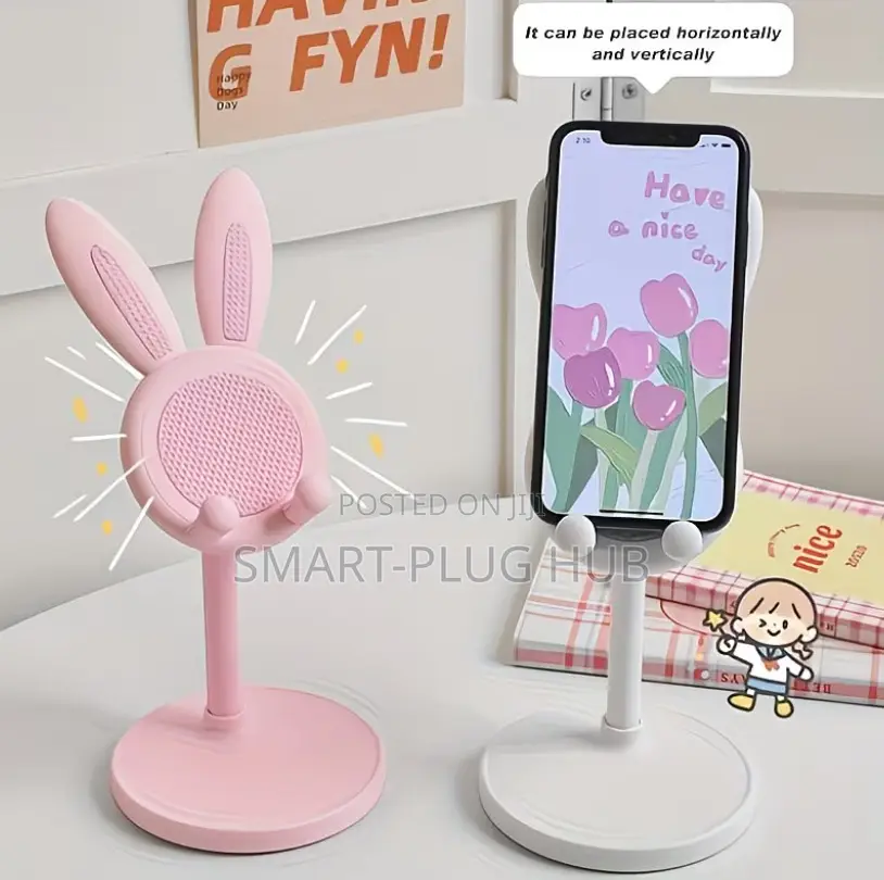 Cute Bunny Adjustable Phone Stand Holder–Desk Mount for iPhone Android