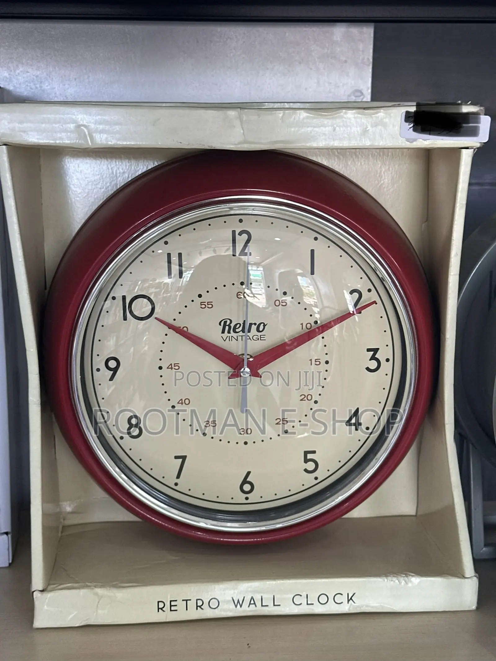 Retro Vintage 50's Style Round Wall Clock Kitchen Diner Home Decor