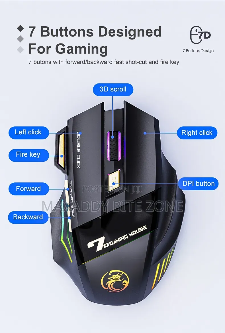 Imice Gw-X7 3200dpi Wireless Gaming Mouse Usb