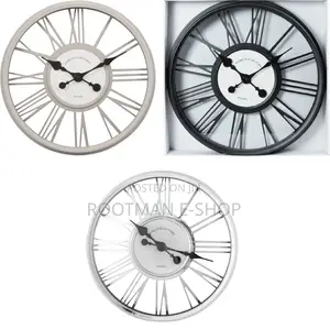 45cm Round 3d Clock Roman Numerals Vintage Style