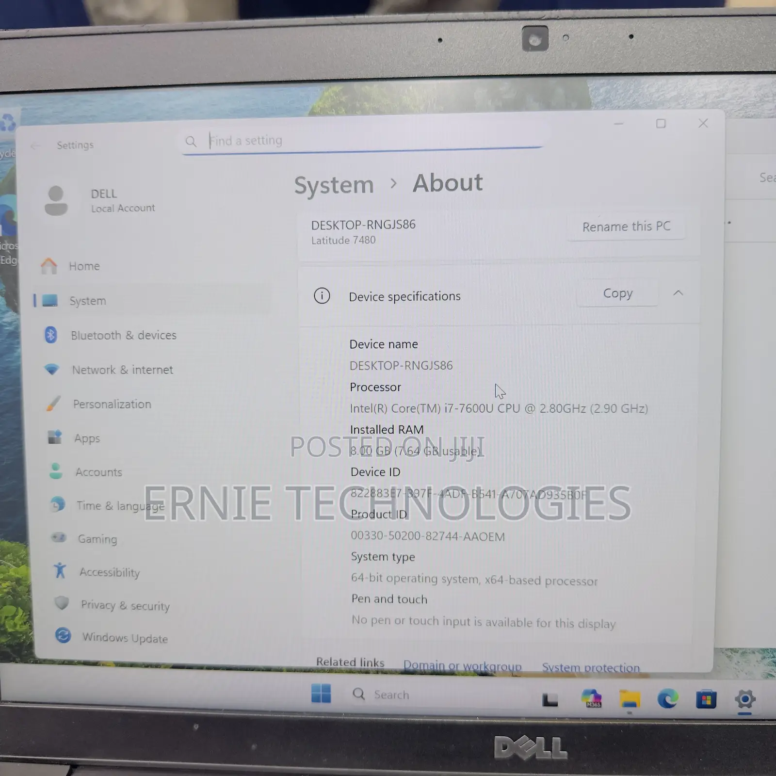 Laptop Dell Latitude 7480 8GB Intel Core i7 SSD 256GB