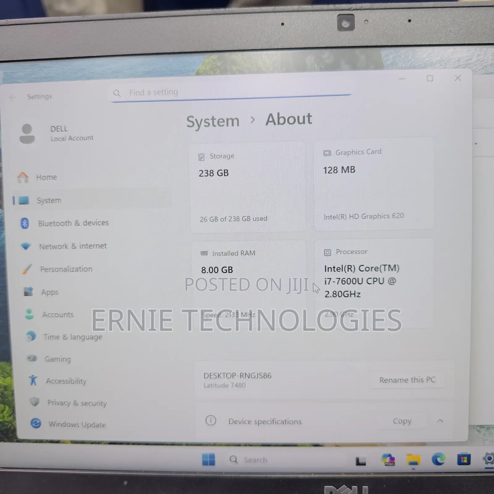 Laptop Dell Latitude 7480 8GB Intel Core i7 SSD 256GB