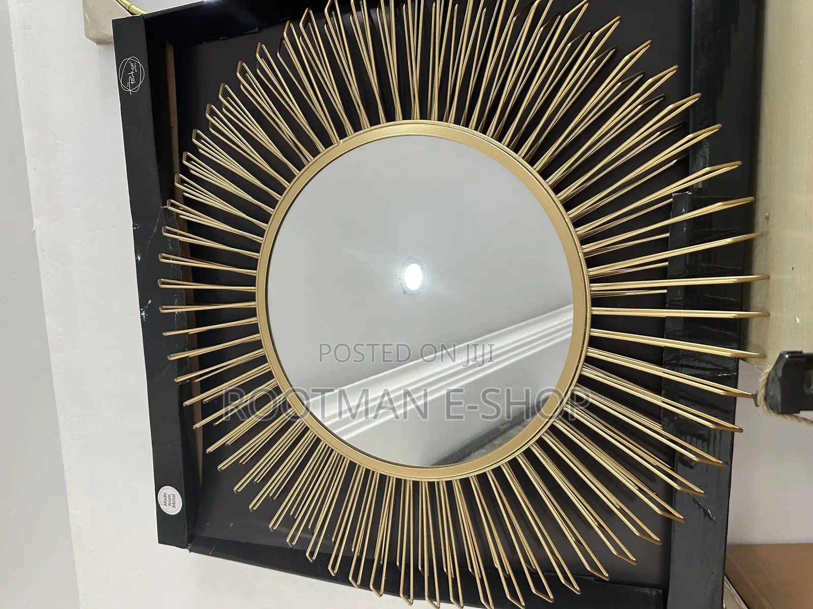 Large Mirror for Wall Decor Boho, Sunburst Round Decorative Metal