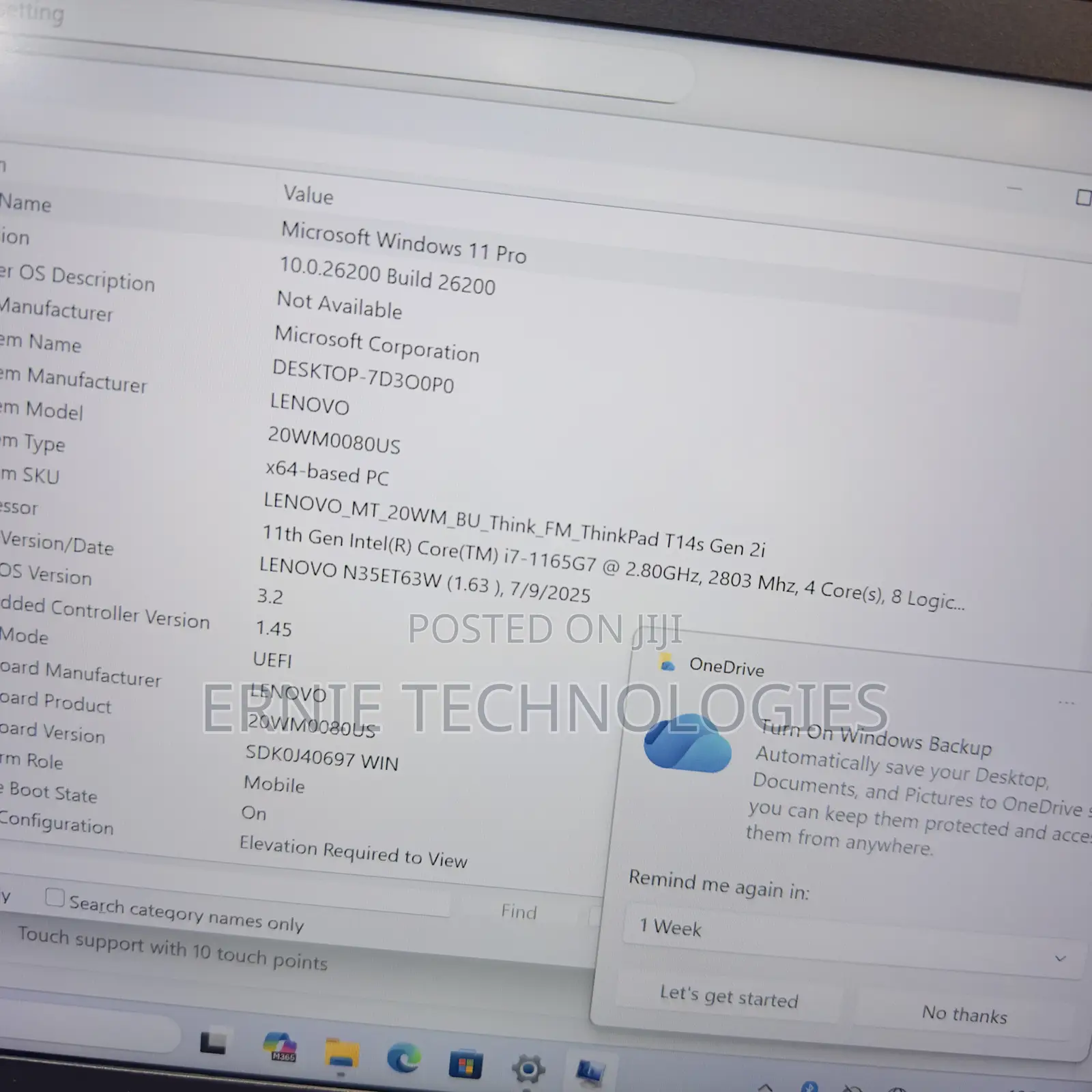 Laptop Lenovo ThinkPad T14s Gen 2 16GB Intel Core i7 SSD 512GB