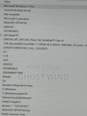 Laptop Lenovo ThinkPad P1 Gen 3 32GB Intel Core i7 SSD 512GB