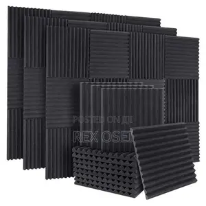 Acoustic Foam Panels 12pcs Black