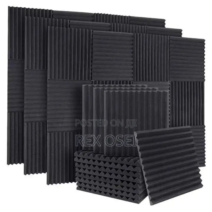 Acoustic Foam Panels 12pcs Black