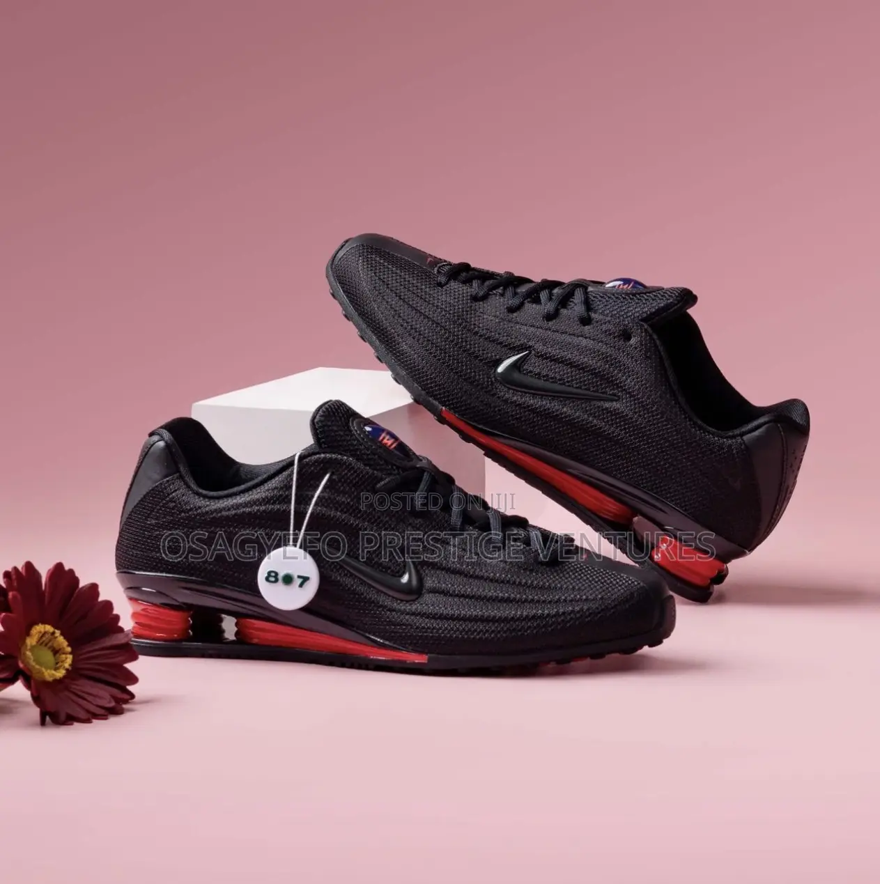 Modern Slim Nike Shox Z W Sneaker "Black Red"