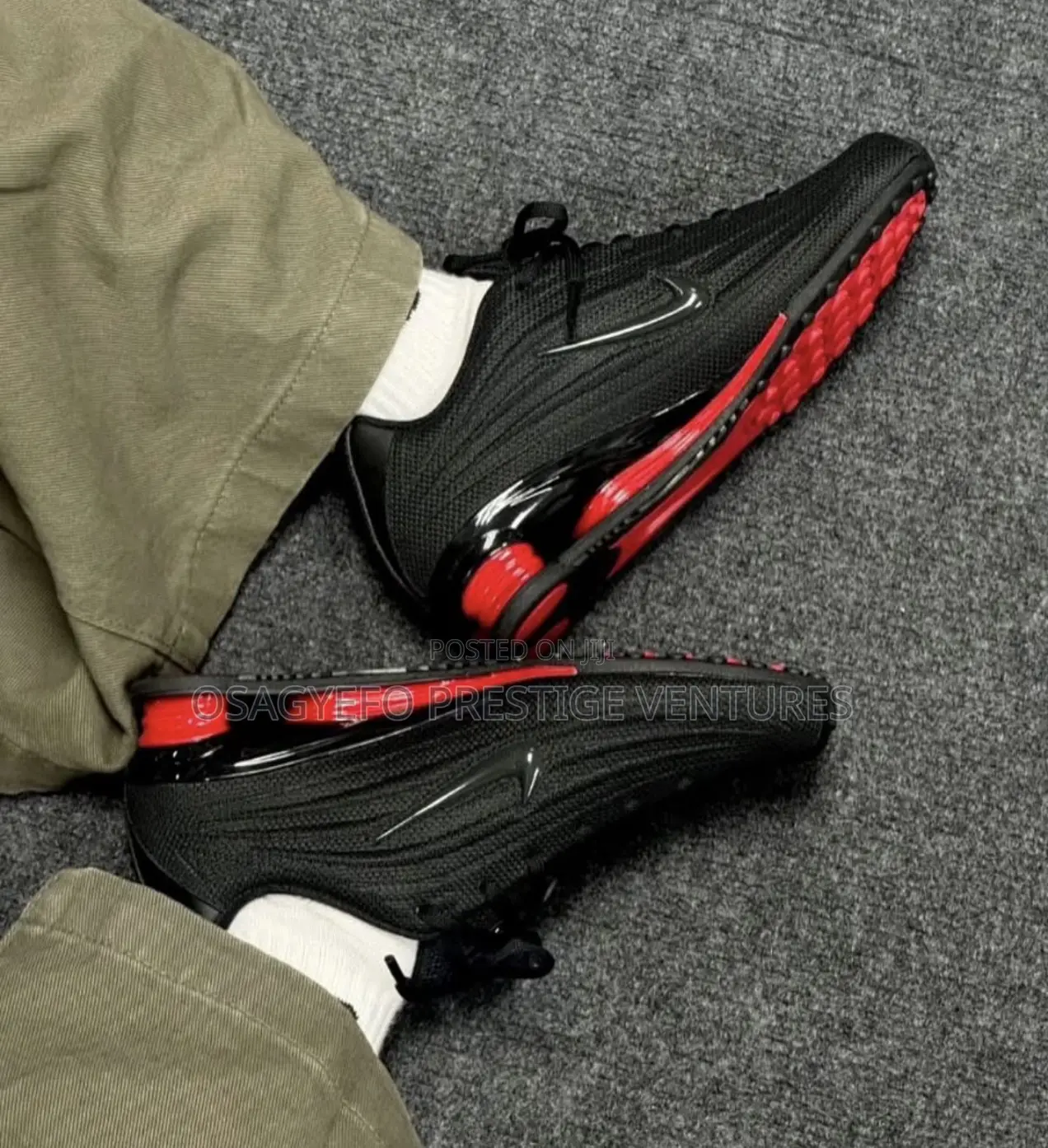 Modern Slim Nike Shox Z W Sneaker "Black Red"