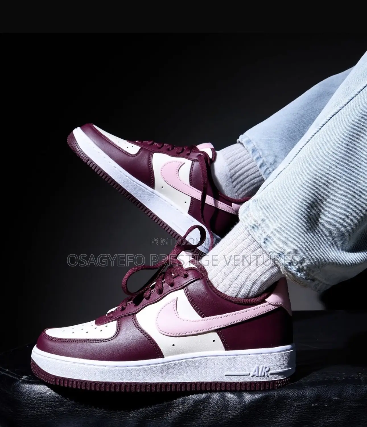 High Quality Burgandy Nike Af1