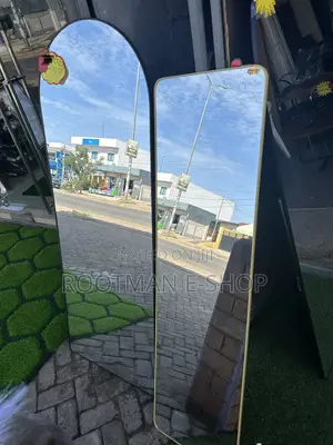 Arched Full-Length Standing Mirrors With Gold Frames