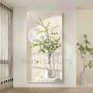 Decorative Glass Flower Painting With Led Lightening