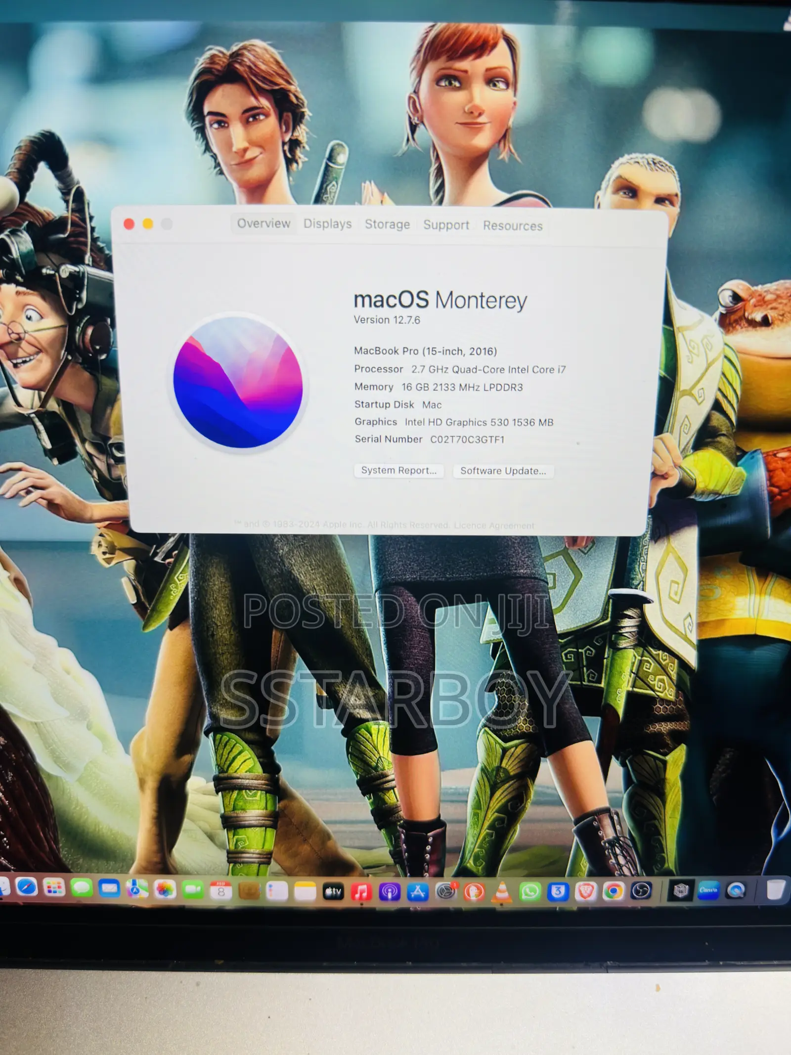 Laptop Apple MacBook Pro 2016 16GB Intel Core i7 HDD 500GB