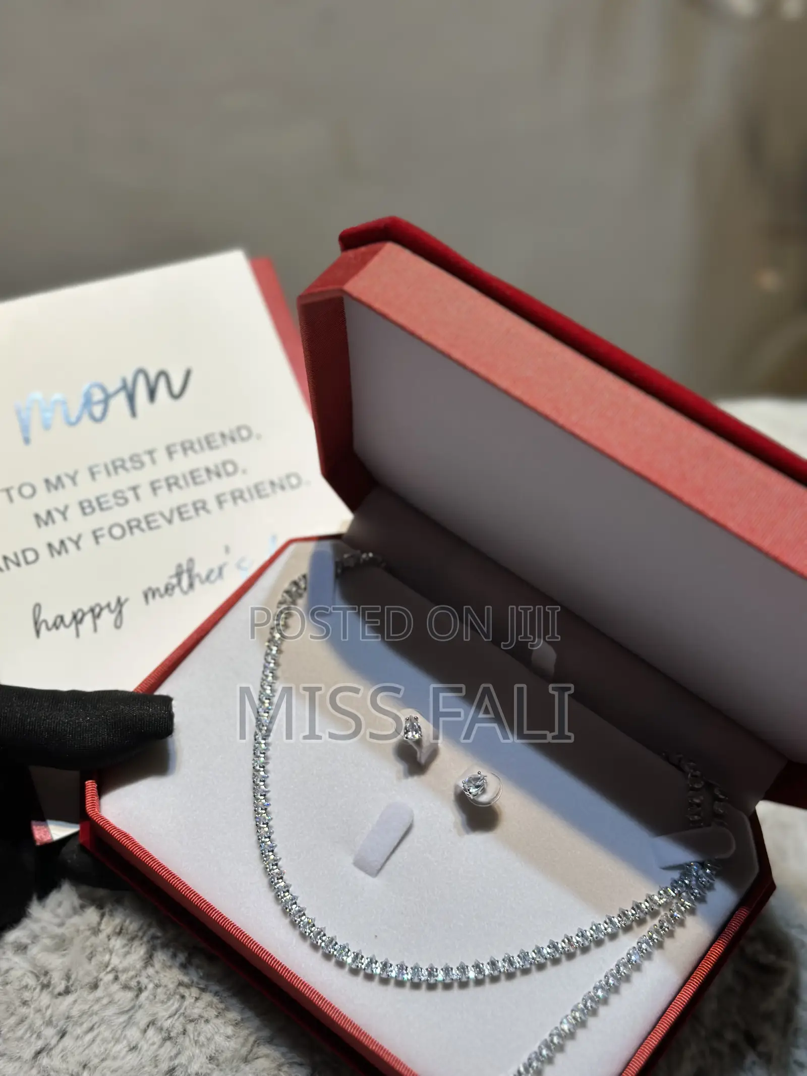 Adinkra Grace Jewelry Set With Mother's Day Card.