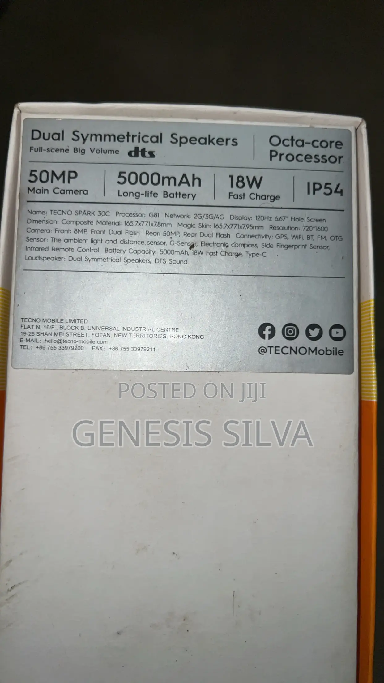Tecno Spark 30C 128 GB White