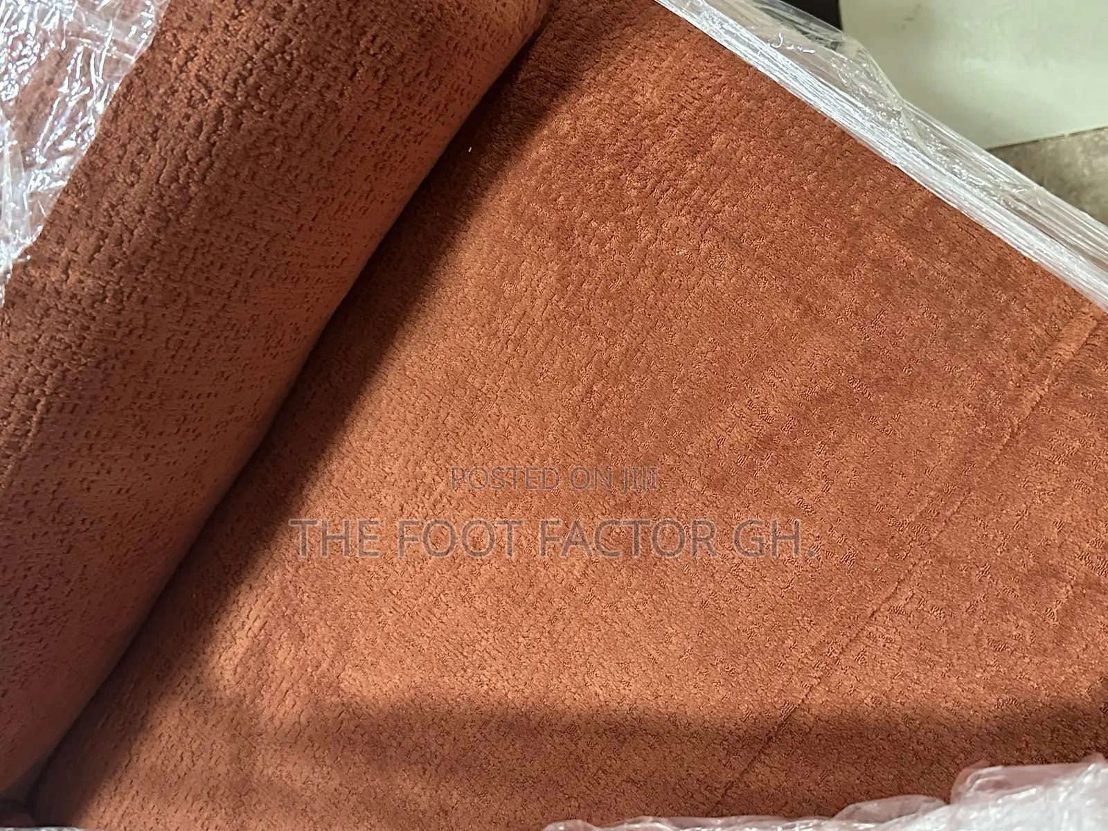 Beige and Burnt Orange Sofa Set