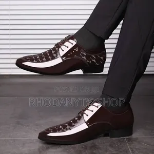 Men’S Modern Two-Tone Patent Oxford Shoes