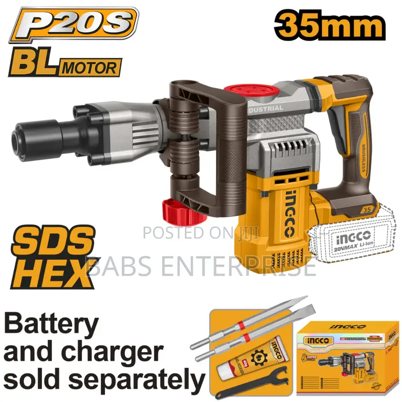 Ingco 20v Cordless Demolition Breaker 35mm Cdbli20358