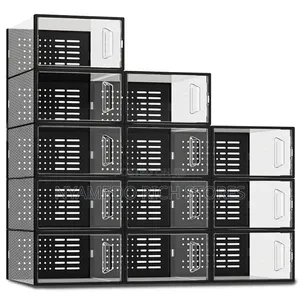 Clear Stackable Shoe Boxes.