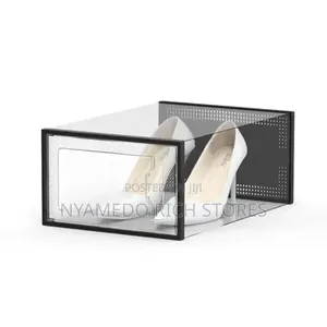 Clear Stackable Shoe Boxes.